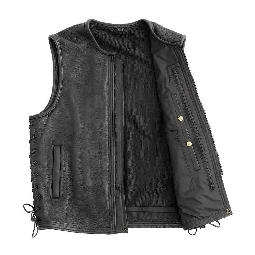 Venom Men's Motorcycle Leather Vest - First Manufacturing Company - Flyclothing LLC