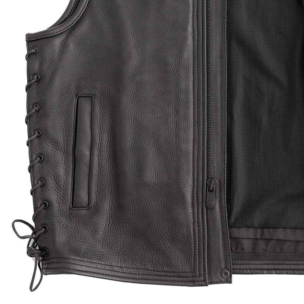 Venom Men's Motorcycle Leather Vest - First Manufacturing Company - Flyclothing LLC