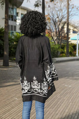 Embroidered Floral Vine Kimono – Elegant and Lightweight - Boho Clothing and Accessories - Flyclothing LLC