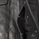 Overlord - Blacked Out Platinum Vest w/ Rolled Collar - GoLeather