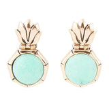 Vibrant Green Chrysoprase Golden Lotus Post Earrings - Barse Jewelry - Flyclothing LLC