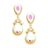 Victorian Teardrop Crystal Rhinestone Evening Earrings - Madeline Love - Flyclothing LLC