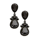 Victorian Teardrop Crystal Rhinestone Evening Earrings - Madeline Love - Flyclothing LLC