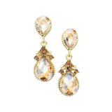 Victorian Teardrop Crystal Rhinestone Evening Earrings - Madeline Love - Flyclothing LLC