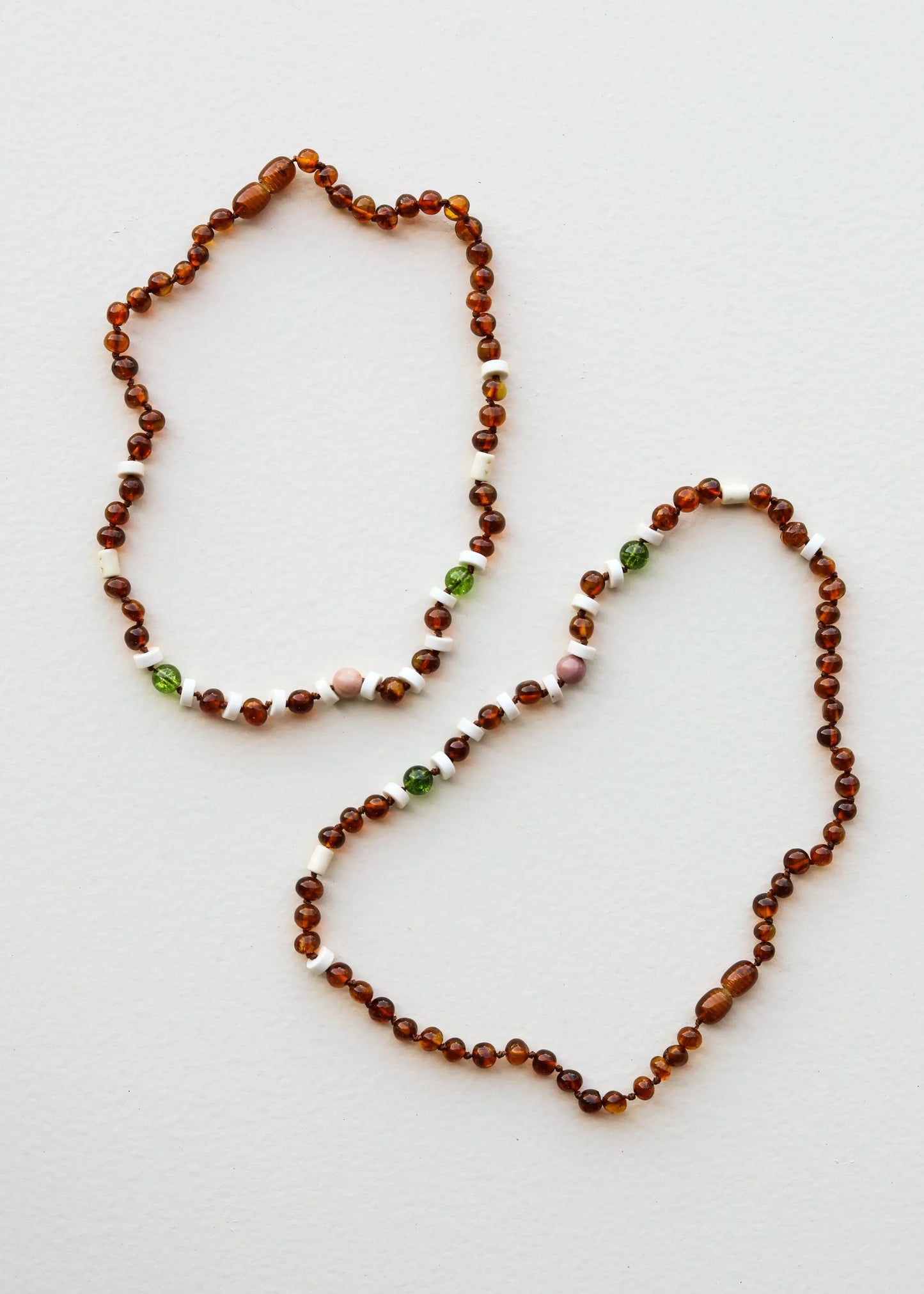 Cognac Baltic Sea Amber || Peridot + Rhodonite || Necklace - CanyonLeaf - Flyclothing LLC