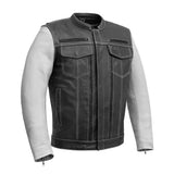 Vincent Men's Cafe Style Leather Jacket - First Manufacturing Company - Flyclothing LLC