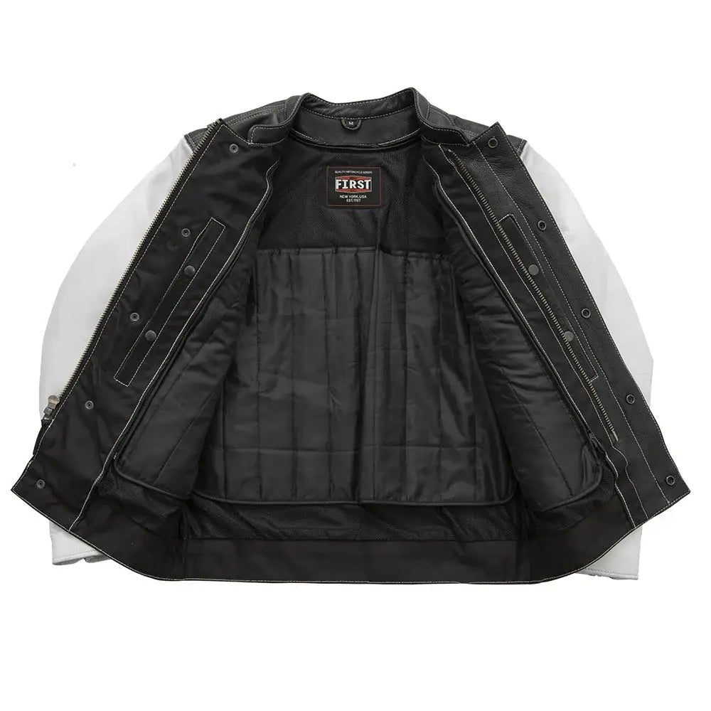 Vincent Men's Cafe Style Leather Jacket - First Manufacturing Company - Flyclothing LLC