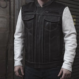 Vincent Men's Cafe Style Leather Jacket - First Manufacturing Company - Flyclothing LLC
