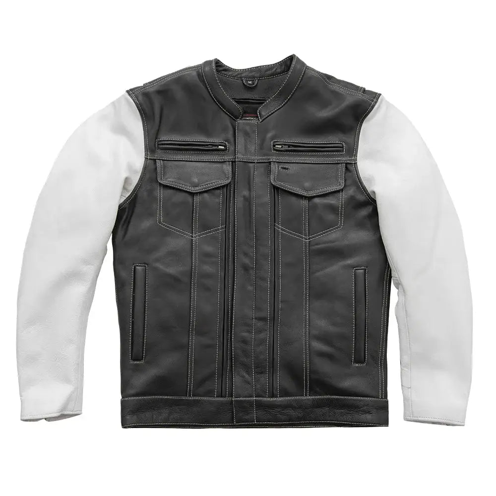 Vincent Men's Cafe Style Leather Jacket - First Manufacturing Company - Flyclothing LLC