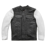 Vincent Men's Cafe Style Leather Jacket - First Manufacturing Company - Flyclothing LLC