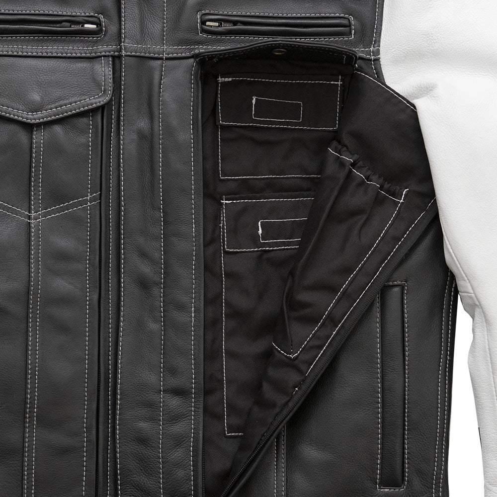 Vincent Men's Cafe Style Leather Jacket - First Manufacturing Company - Flyclothing LLC