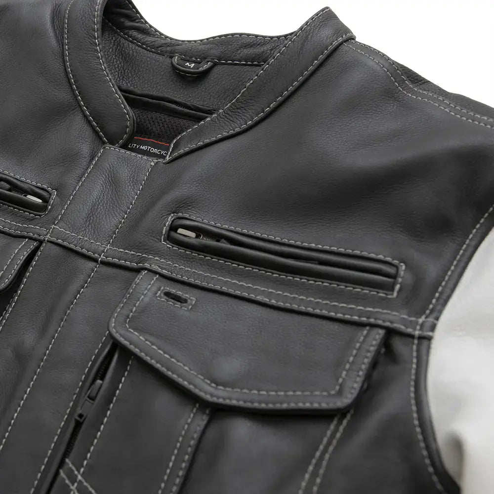 Vincent Men's Cafe Style Leather Jacket - First Manufacturing Company - Flyclothing LLC