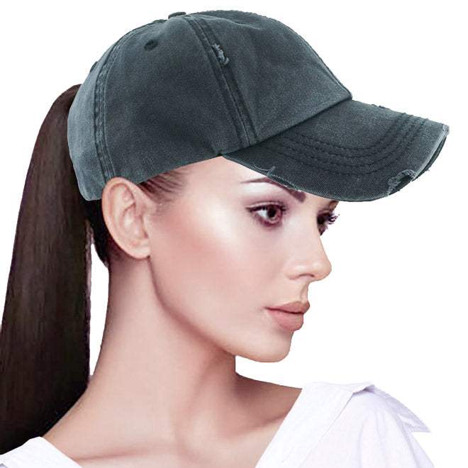 Vintage Distressed Ponytail Baseball Cap - Madeline Love - Flyclothing LLC