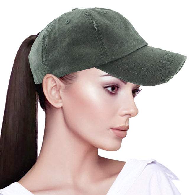 Vintage Distressed Ponytail Baseball Cap - Madeline Love - Flyclothing LLC