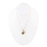 Virgo - Zodiac Blue Amazonite Golden Charm Necklace - Barse Jewelry - Flyclothing LLC