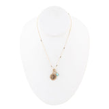 Virgo - Zodiac Blue Amazonite Golden Charm Necklace - Barse Jewelry