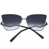 Vixen - Black Lens Black Frame Metal Cateye Sunglasses - TopFoxx - Flyclothing LLC