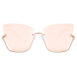 Vixen - Rosegold Frame Rosegold Lens Metal Cateye Sunglasses - TopFoxx - Flyclothing LLC
