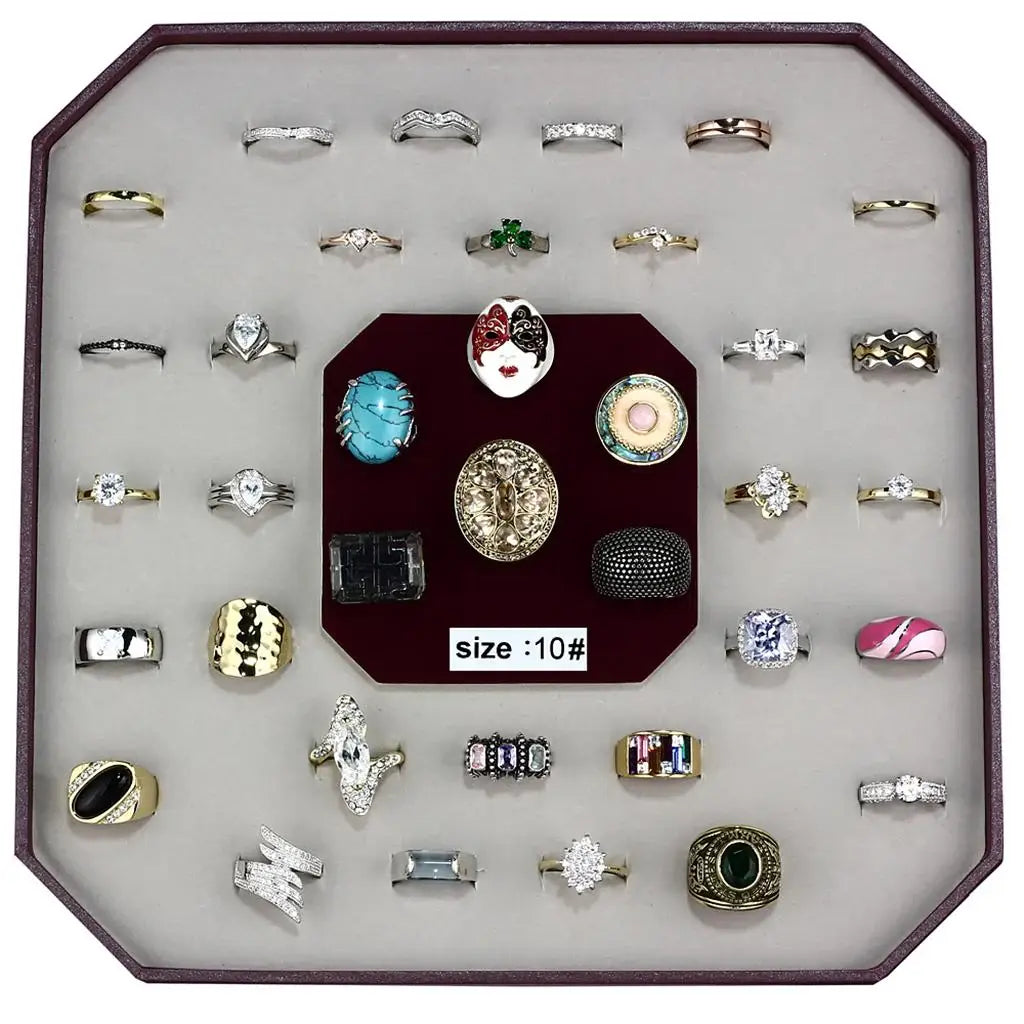 VK-001-SIZE10 - Assorted Brass Ring with Assorted in Assorted - Alamode - Flyclothing LLC