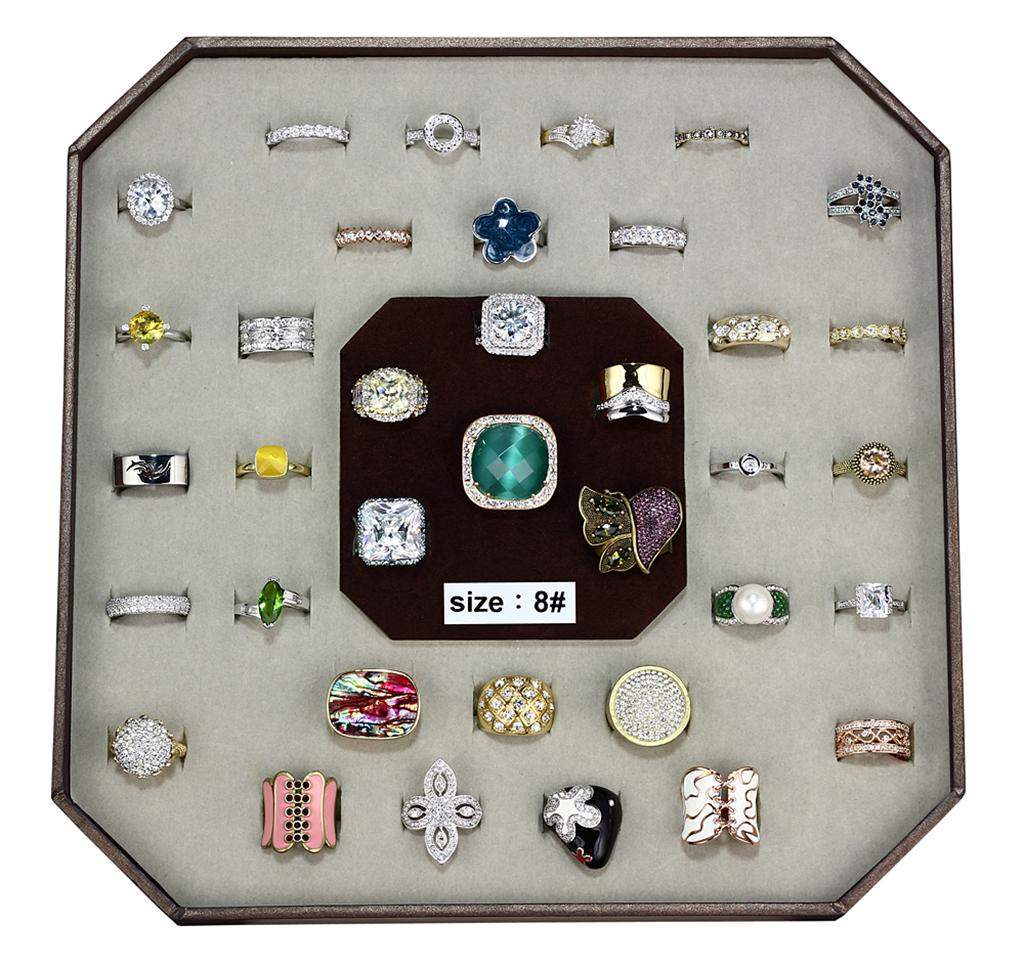 VK-003-SIZE8 - Assorted Brass Ring with Assorted in Assorted - Alamode - Flyclothing LLC