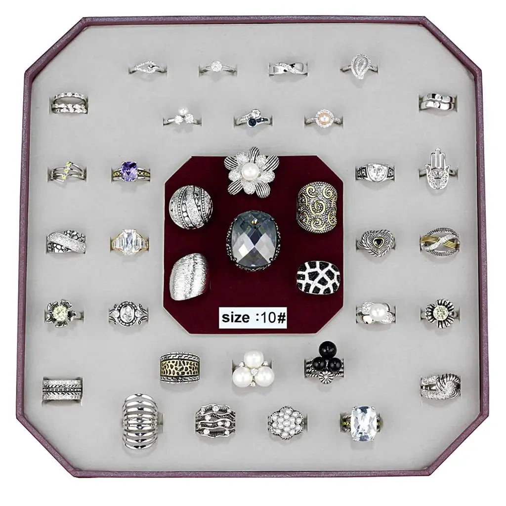 VK-006-SIZE10 - Assorted Brass Ring with Assorted in Assorted - Alamode - Flyclothing LLC