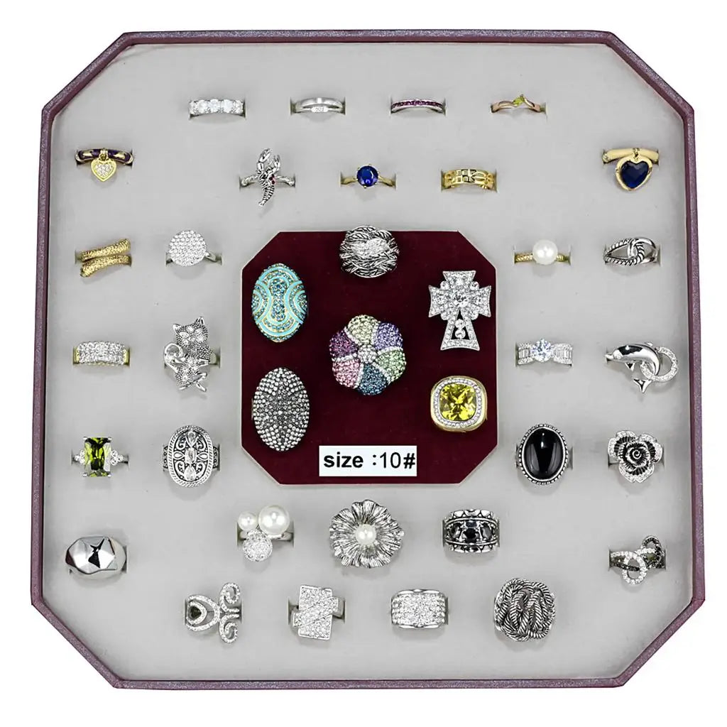 VK-007-SIZE10 - Assorted Brass Ring with Assorted in Assorted - Alamode - Flyclothing LLC