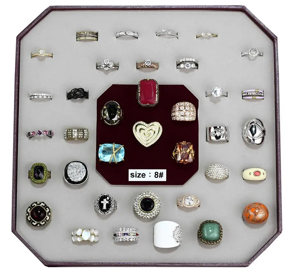 VK-008-SIZE8 - Assorted Brass Ring with Assorted in Assorted - Alamode - Flyclothing LLC