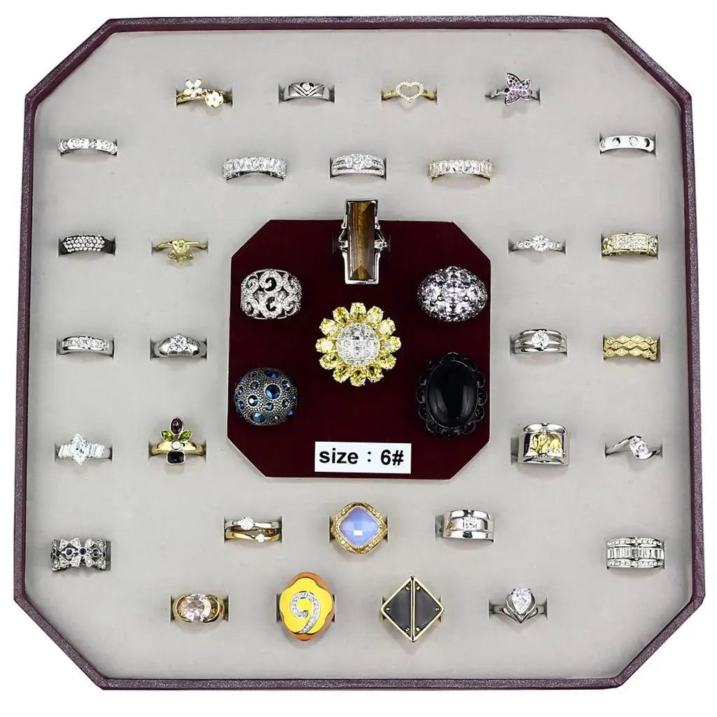 VK-009-SIZE6 - Assorted Brass Ring with Assorted in Assorted - Alamode - Flyclothing LLC