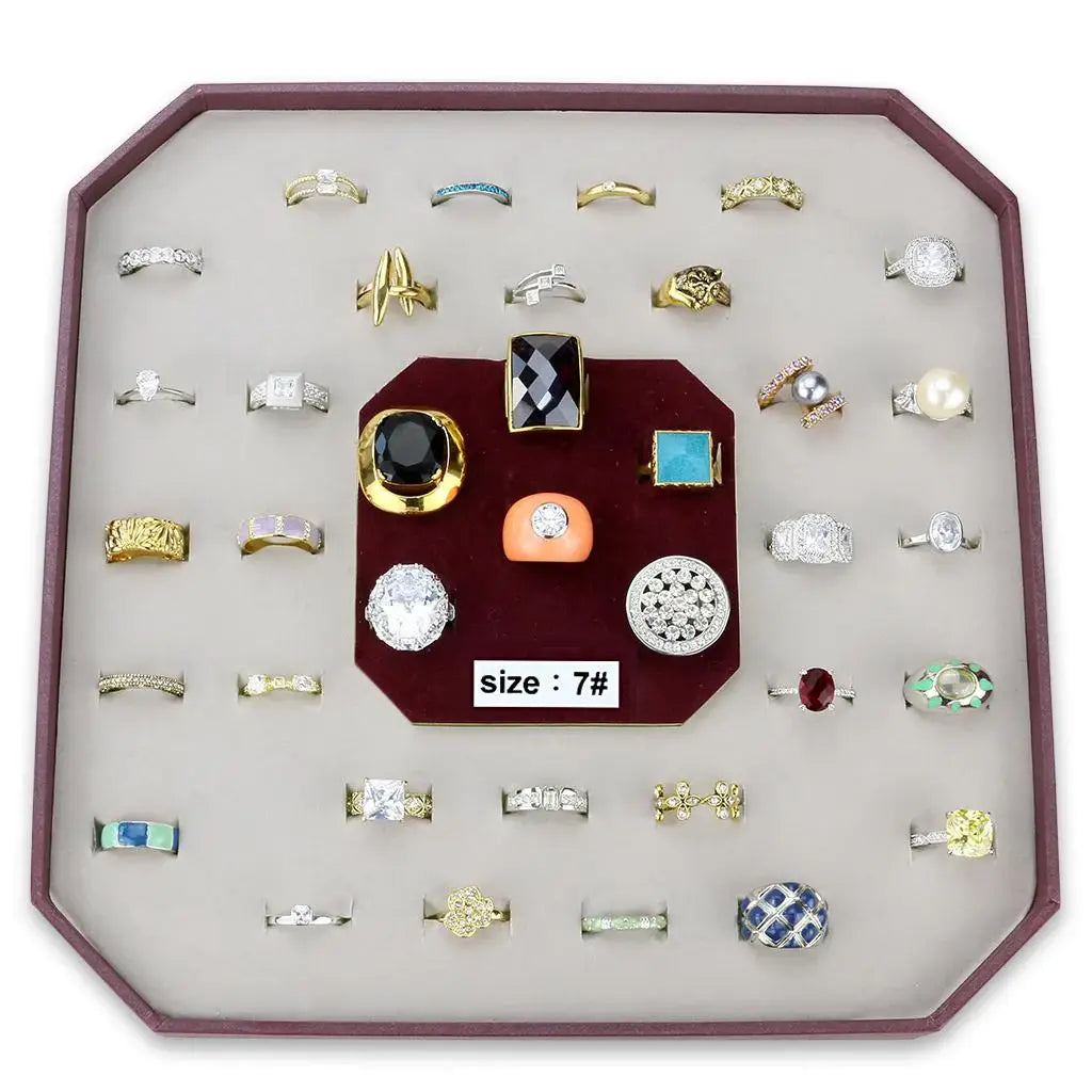 VK-009-SIZE7 - Assorted Brass Ring with Assorted in Assorted - Alamode - Flyclothing LLC