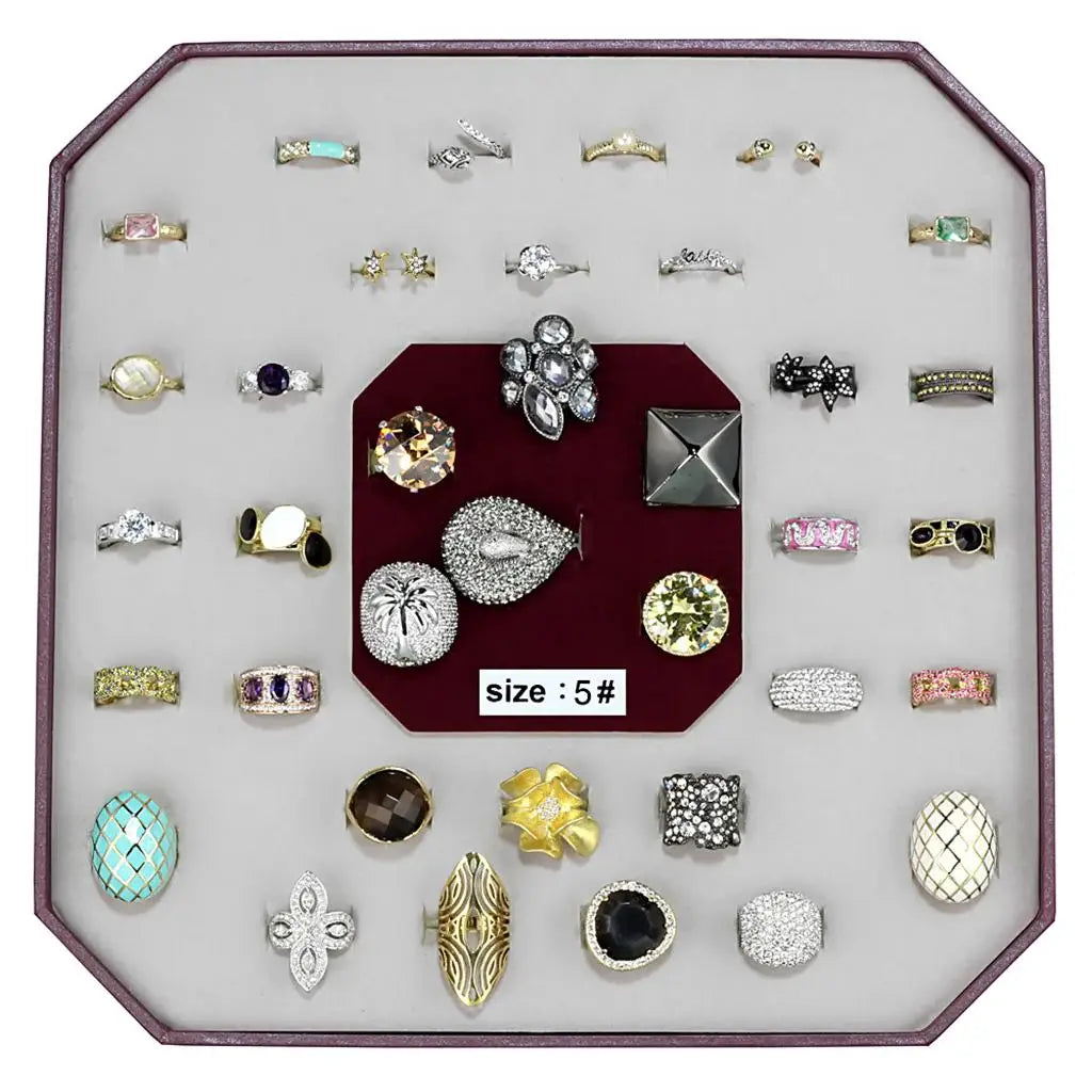 VK-010-SIZE5 - Assorted Brass Ring with Assorted in Assorted - Alamode - Flyclothing LLC