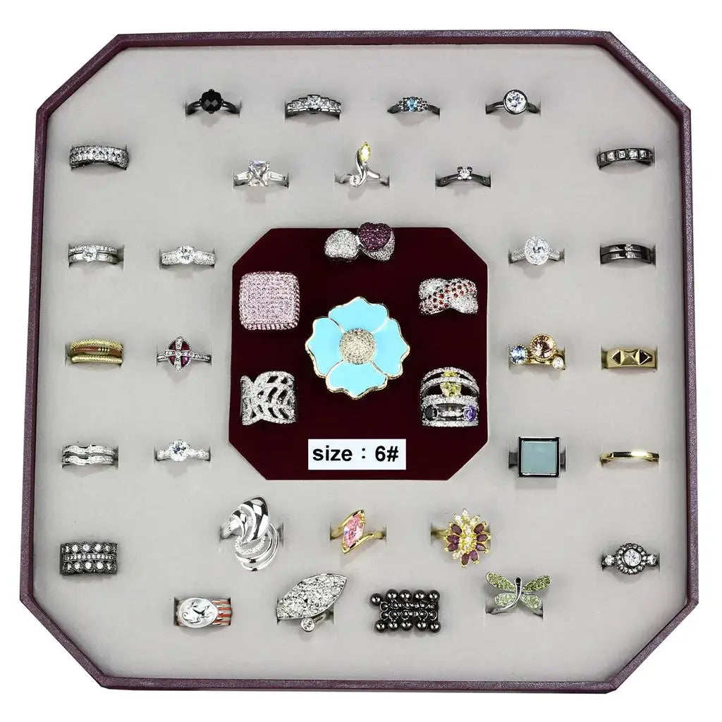 VK-010-SIZE6 - Assorted Brass Ring with Assorted in Assorted - Alamode - Flyclothing LLC