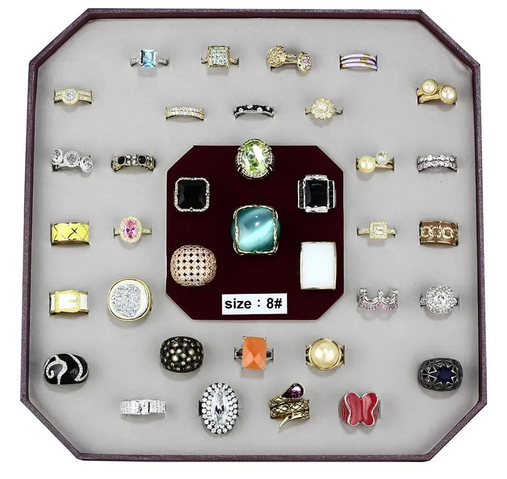 VK-010-SIZE8 - Assorted Brass Ring with Assorted in Assorted - Alamode - Flyclothing LLC