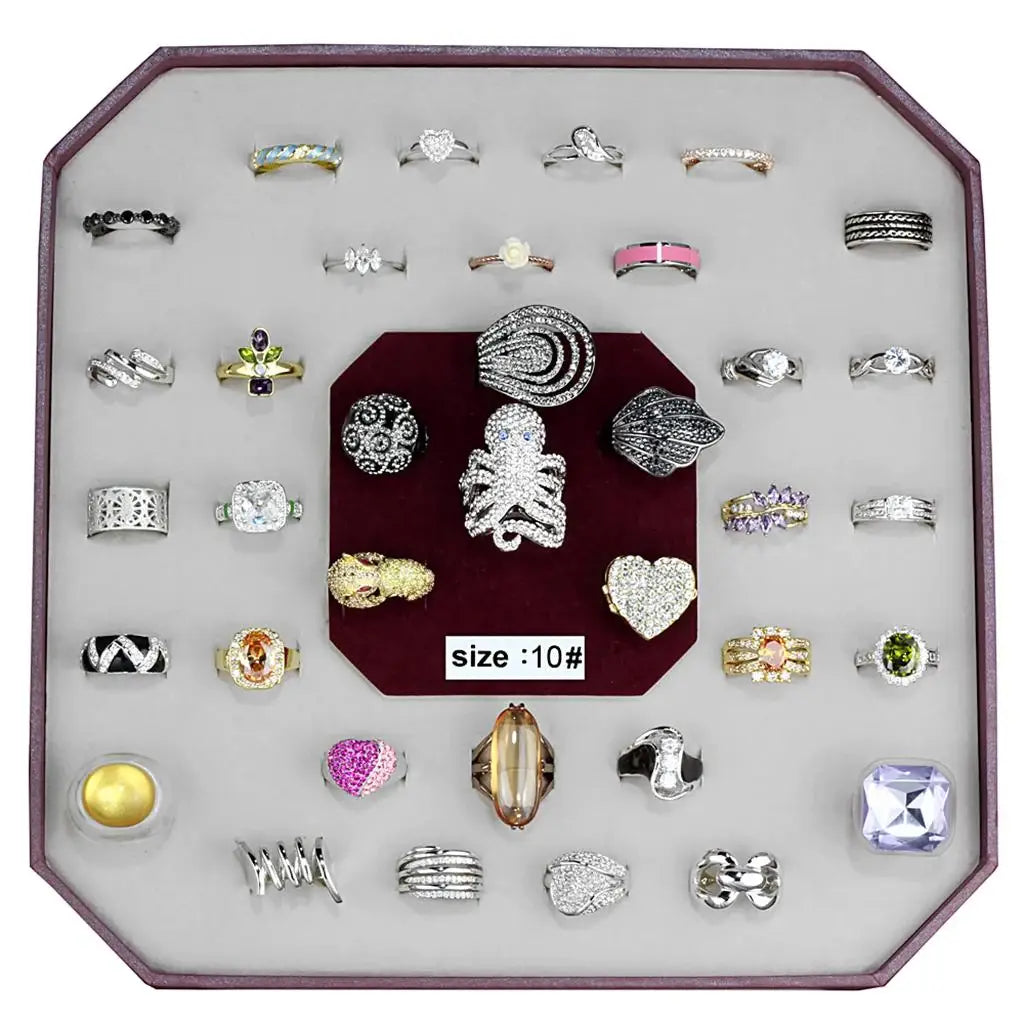 VK-011-SIZE10 - Assorted Brass Ring with Assorted in Assorted - Alamode - Flyclothing LLC