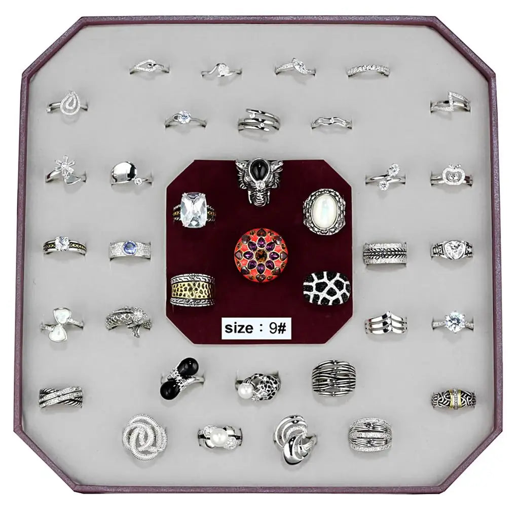 VK-011-SIZE9 - Assorted Brass Ring with Assorted in Assorted - Alamode - Flyclothing LLC