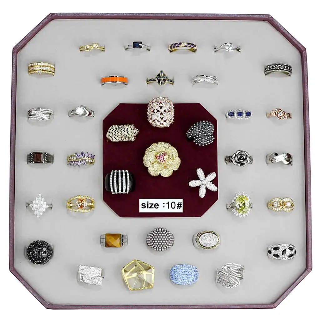 VK-012-SIZE10 - Assorted Brass Ring with Assorted in Assorted - Alamode - Flyclothing LLC