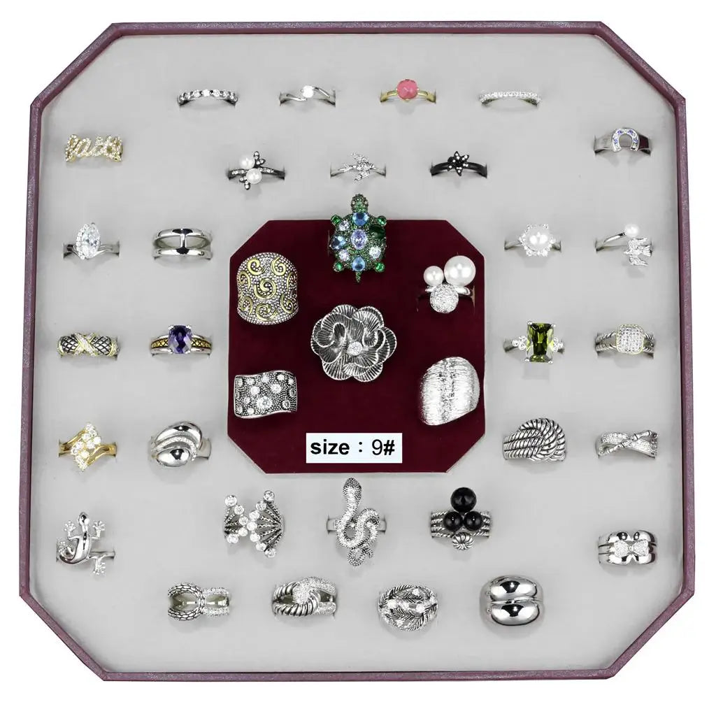 VK-012-SIZE9 - Assorted Brass Ring with Assorted in Assorted - Alamode - Flyclothing LLC