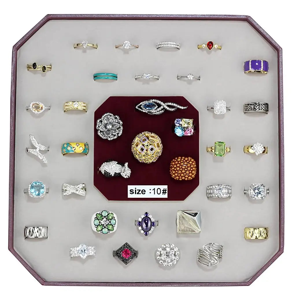 VK-013-SIZE10 - Assorted Brass Ring with Assorted in Assorted - Alamode - Flyclothing LLC