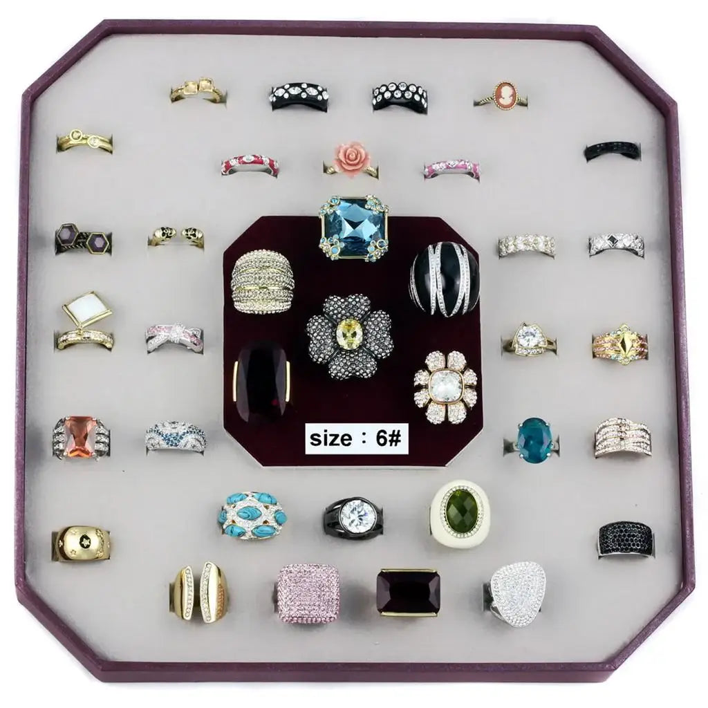 VK-013-SIZE6 - Assorted Brass Ring with Assorted in Assorted - Alamode - Flyclothing LLC