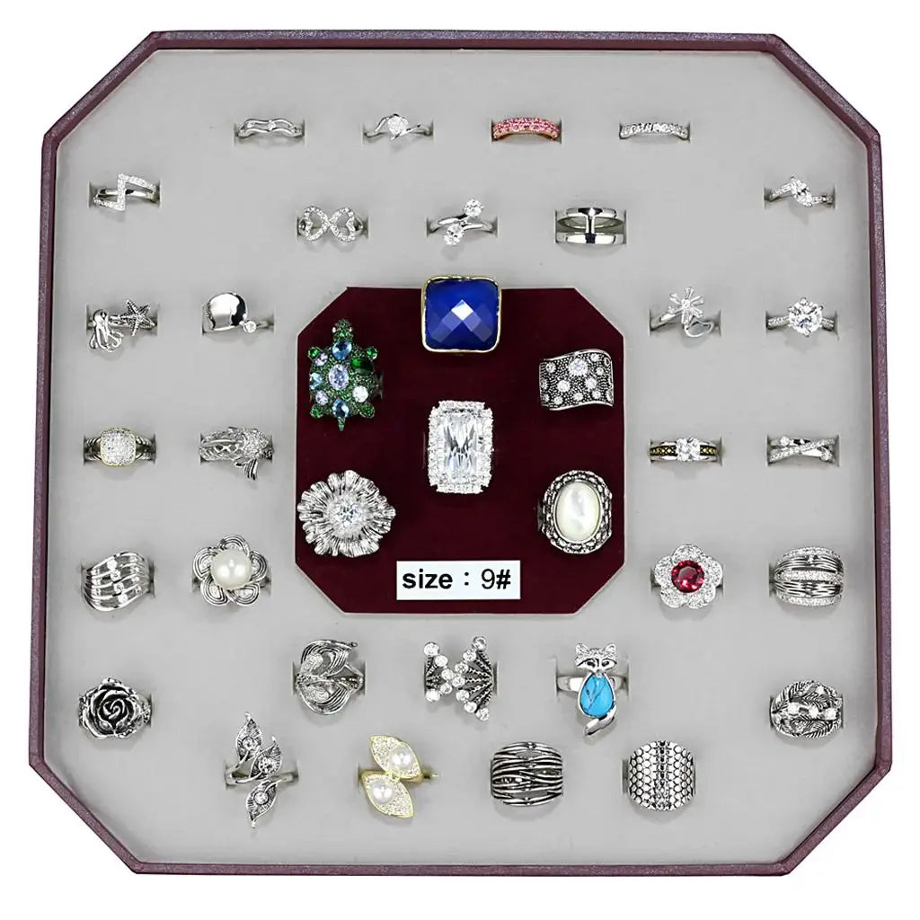 VK-013-SIZE9 - Assorted Brass Ring with Assorted in Assorted - Alamode - Flyclothing LLC