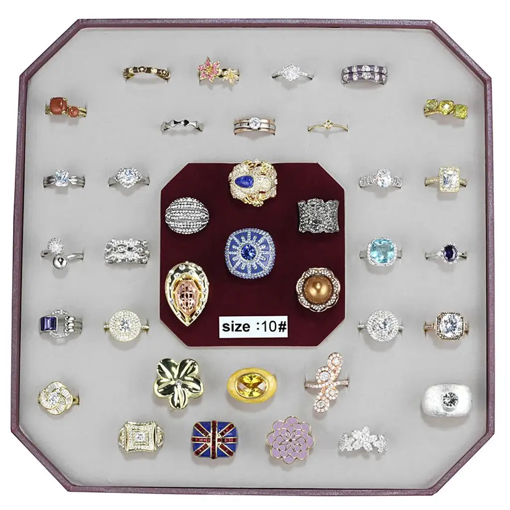 VK-014-SIZE10 - Assorted Brass Ring with Assorted in Assorted - Alamode - Flyclothing LLC
