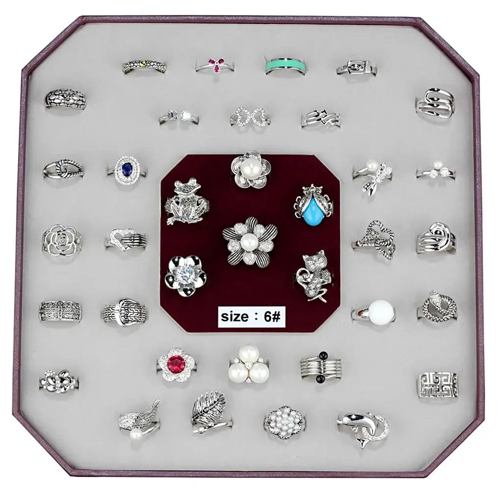 VK-015-SIZE6 - Assorted Brass Ring with Assorted in Assorted - Alamode - Flyclothing LLC