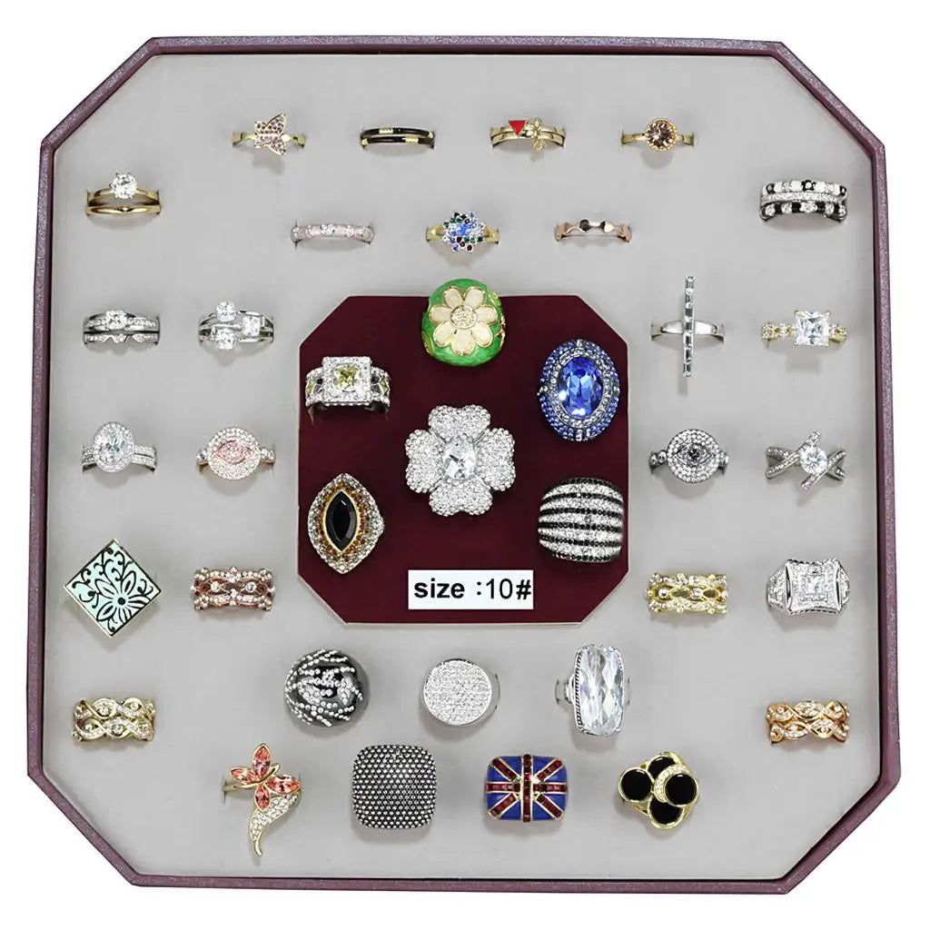 VK-016-SIZE10 - Assorted Brass Ring with Assorted in Assorted - Alamode - Flyclothing LLC