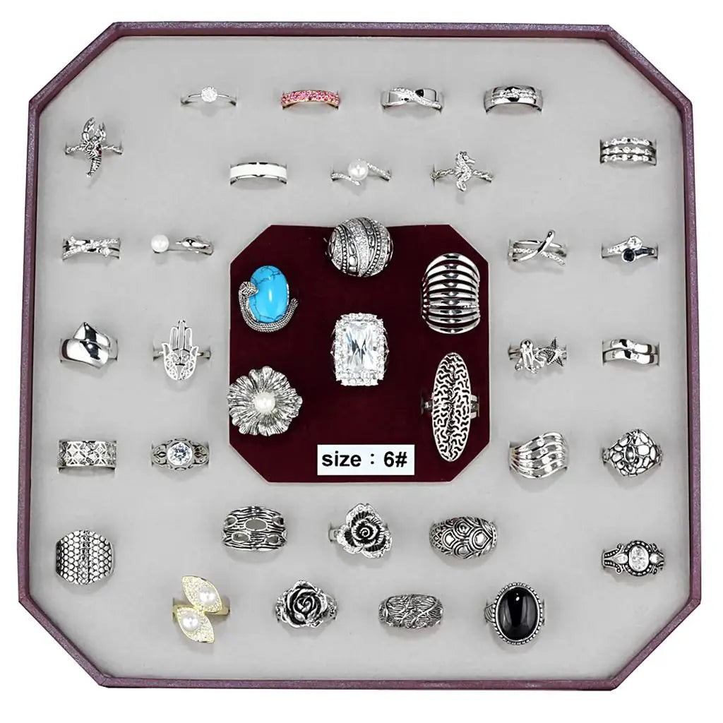 VK-016-SIZE6 - Assorted Brass Ring with Assorted in Assorted - Alamode - Flyclothing LLC