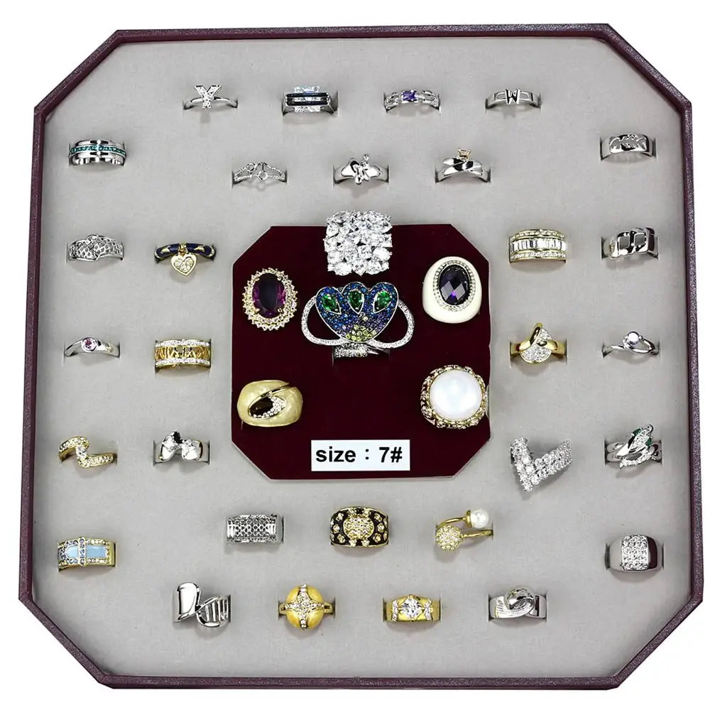 VK-016-SIZE7 - Assorted Brass Ring with Assorted in Assorted - Alamode - Flyclothing LLC