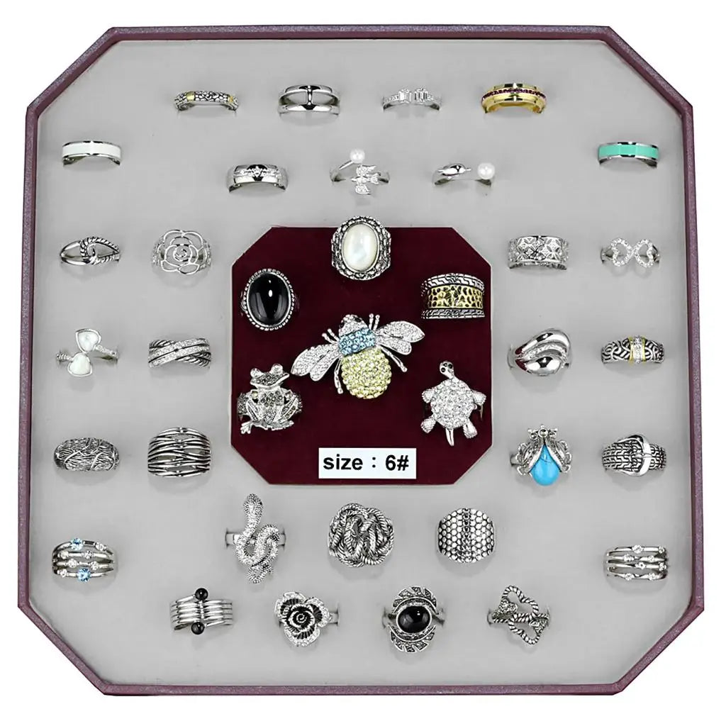 VK-017-SIZE6 - Assorted Brass Ring with Assorted in Assorted - Alamode - Flyclothing LLC
