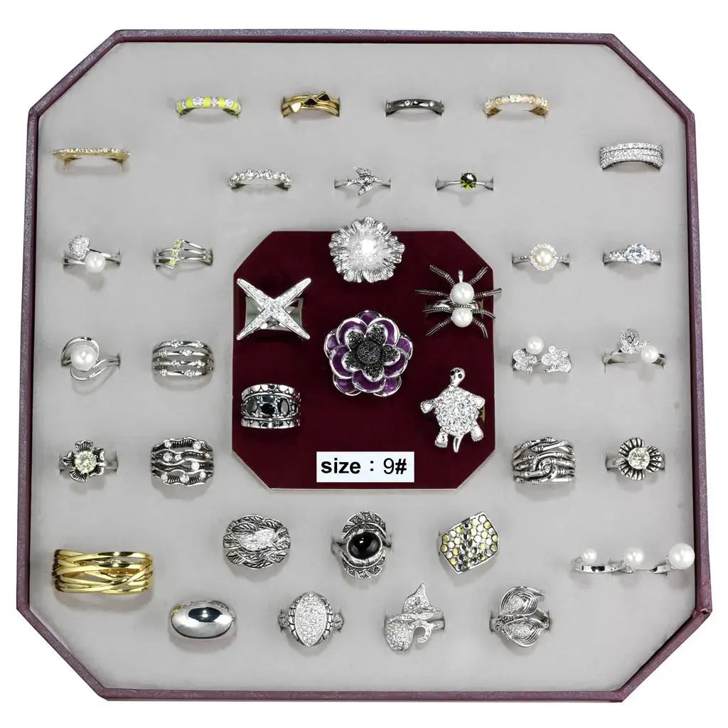 VK-017-SIZE9 - Assorted Brass Ring with Assorted in Assorted - Alamode - Flyclothing LLC