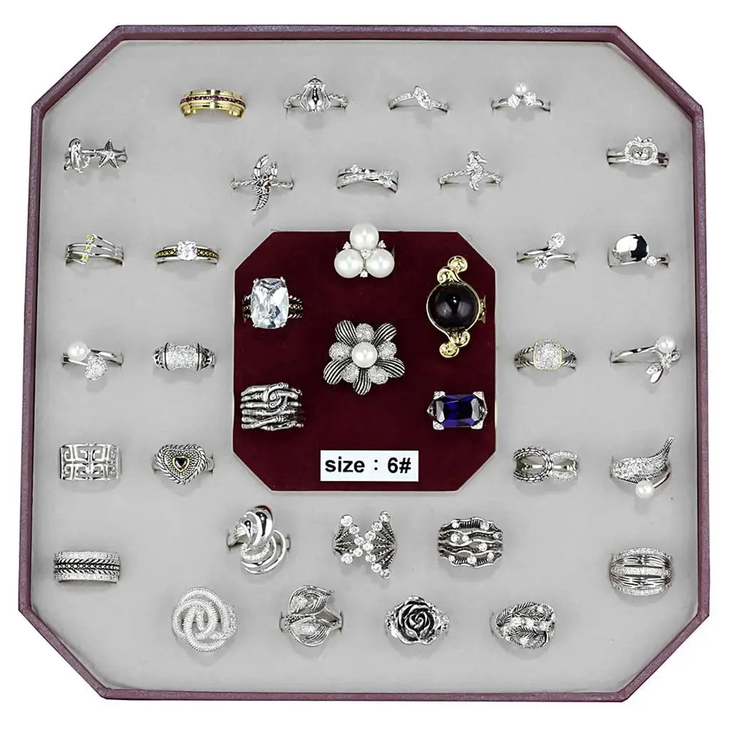 VK-018-SIZE6 - Assorted Brass Ring with Assorted in Assorted - Alamode - Flyclothing LLC