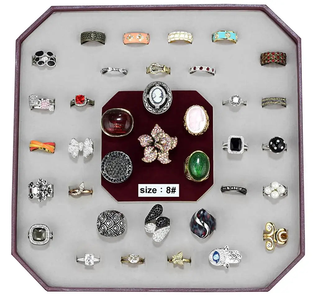 VK-021-SIZE8 - Assorted Brass Ring with Assorted in Assorted - Alamode - Flyclothing LLC