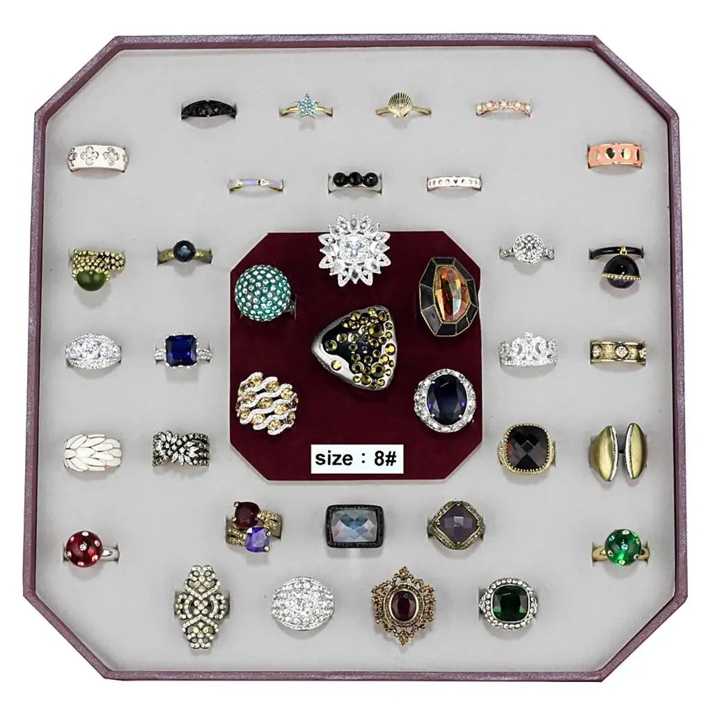 VK-023-SIZE8 - Assorted Brass Ring with Assorted in Assorted - Alamode - Flyclothing LLC