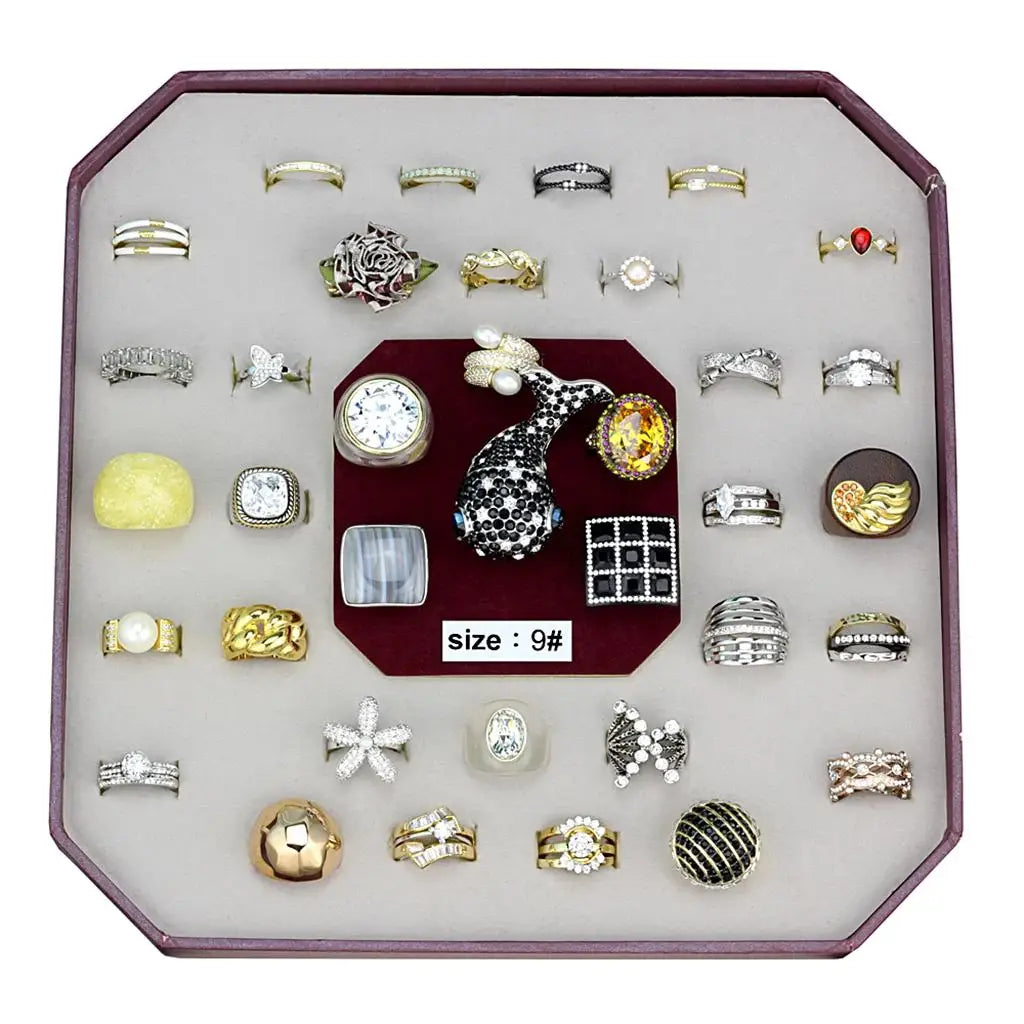 VK-024-SIZE9 - Assorted Brass Ring with Assorted in Assorted - Alamode - Flyclothing LLC